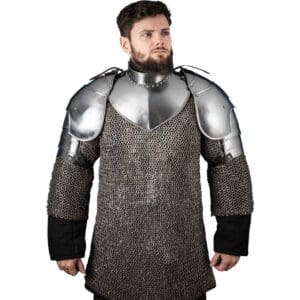 Knight Steel Pauldrons - Polished