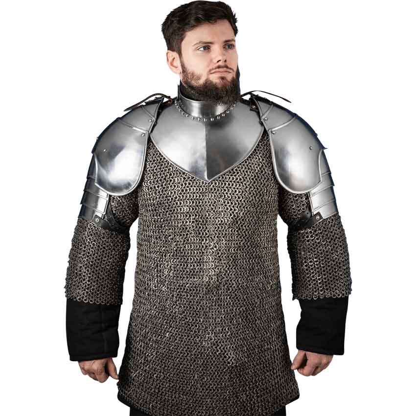 Knight Steel Pauldrons - Polished