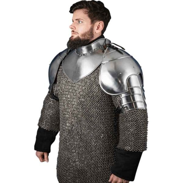 Knight Steel Pauldrons - Polished