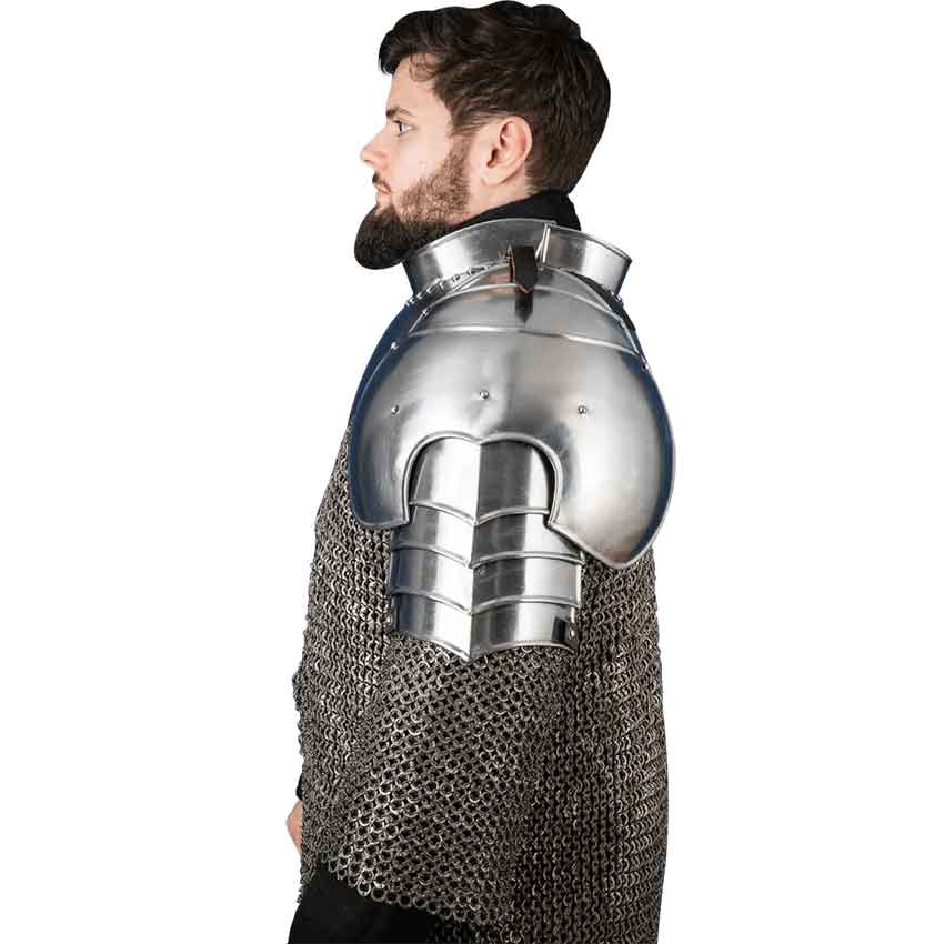 Knight Steel Pauldrons - Polished