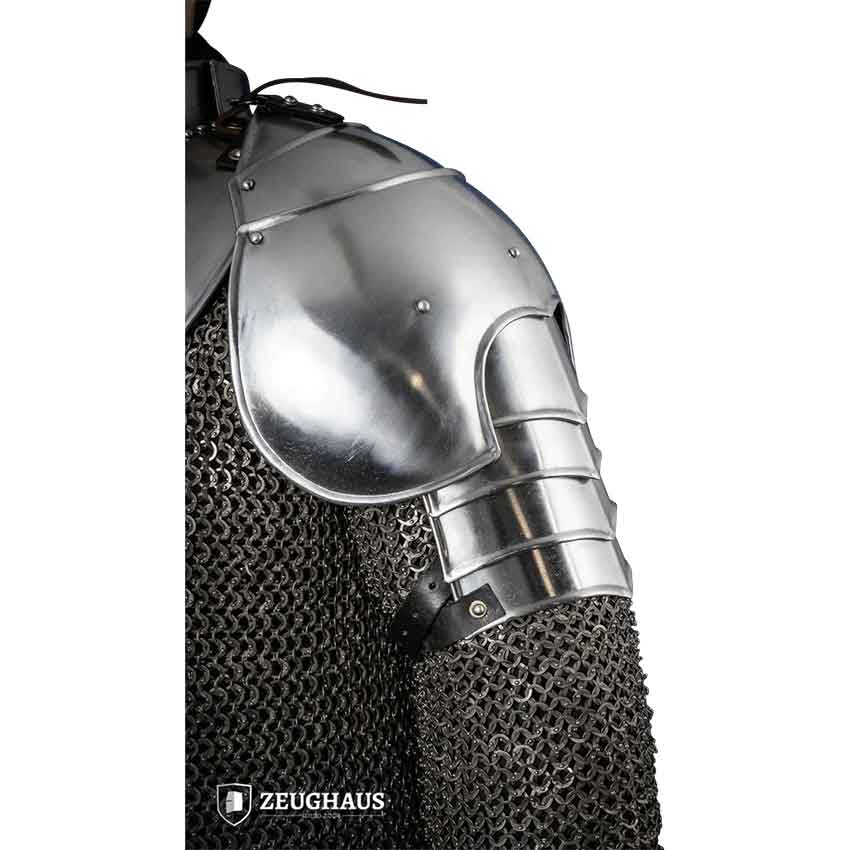 Knight Steel Pauldrons - Polished