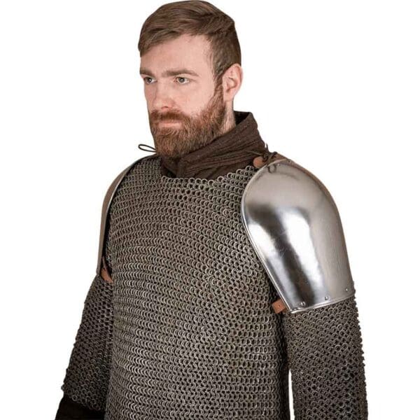 14th Century Soldier Pauldrons - Polished