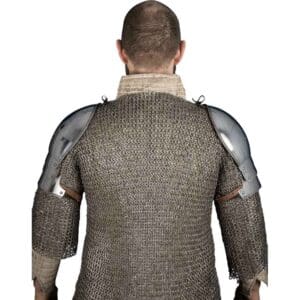 15th Century Pauldrons with Besagew - Polished