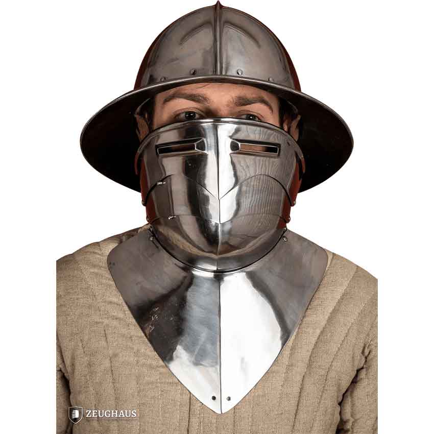 Steel Gorget with Visor - Polished