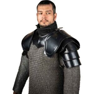 Warrior Steel Pauldrons - Blackened