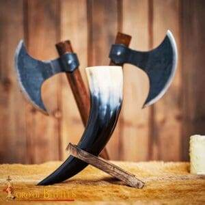 Wooden Drinking Horn Stand