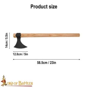 Hand Forged Viking Battle Axe - Light Hardwood Handle