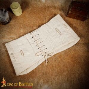 Medieval Padded Broad Arming Belt - Ecru