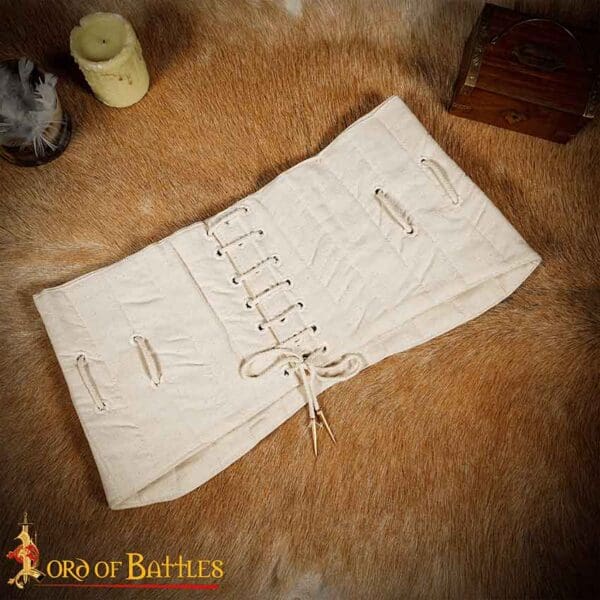 Medieval Padded Broad Arming Belt - Ecru