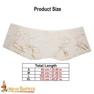 Medieval Padded Broad Arming Belt - Ecru