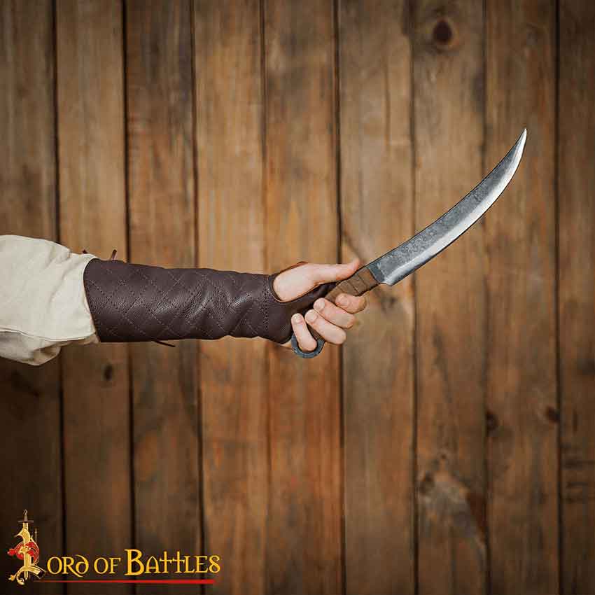 Archer's Leather Bracer with Thumb Guard - Brown