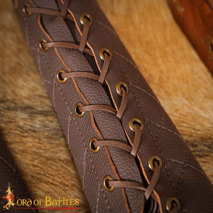 Archer's Leather Bracer with Thumb Guard - Brown