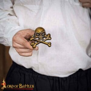 Antique Brass Skull Belt Accent