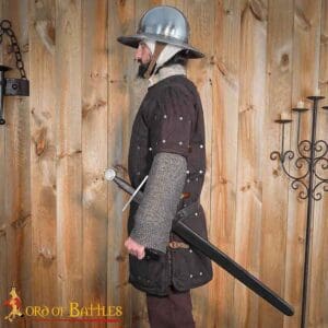 Medieval Brigandine with Riveted Steel Plates - Brown