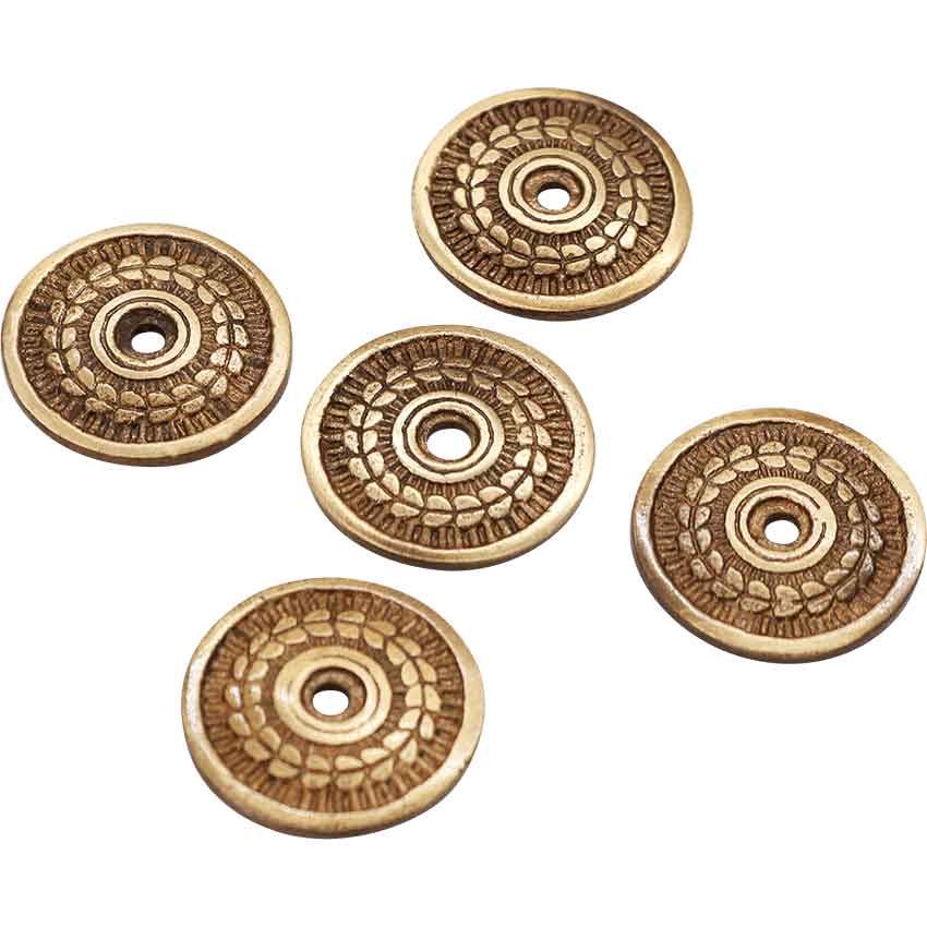 Medieval Laurel Brass Washers - Set of 5 - Image 2