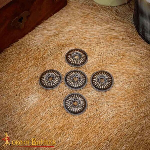 Sun Knight Medieval Brass Washers - Set of 5 - Image 4