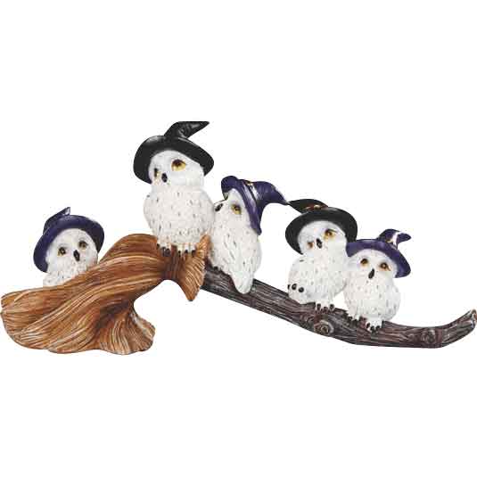 Magic Owls on Broom Statue