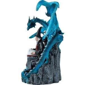 Reading Wizard and Dragon Statue