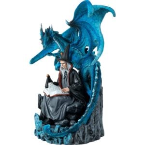 Reading Wizard and Dragon Statue