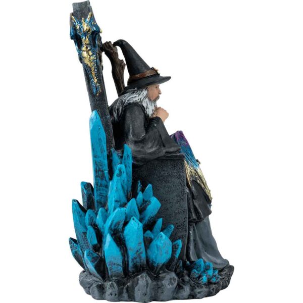 Enthroned Wizard and Dragon Statue