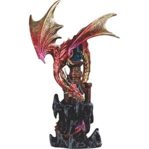 Crimson Dragon and Castle Statue
