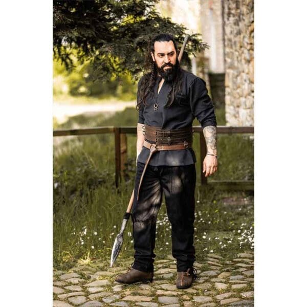 Sif Wide Viking Belt - Dark Brown