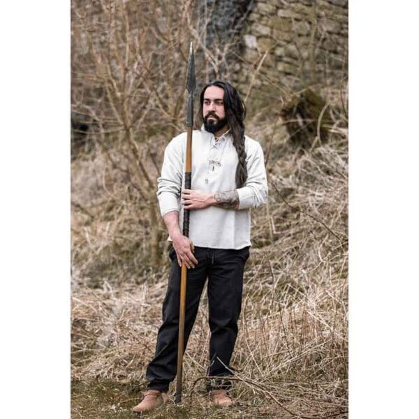 Ingolf Woven Cotton Medieval Shirt - Grey