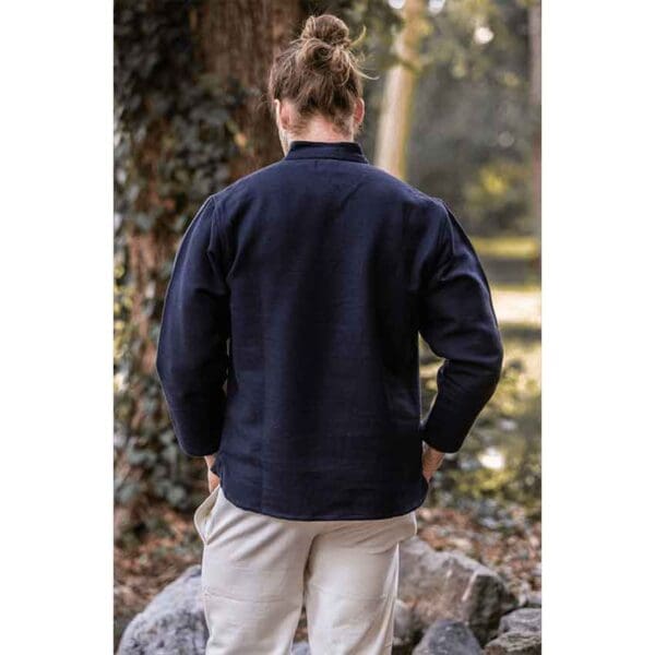 Ingolf Woven Cotton Medieval Shirt - Black