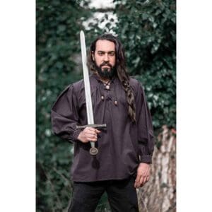 Friedrich Medieval Lace-Up Shirt - Brown