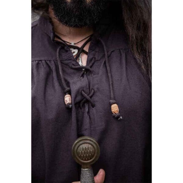Friedrich Medieval Lace-Up Shirt - Brown