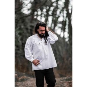 Friedrich Medieval Lace-Up Shirt - White