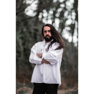 Friedrich Medieval Lace-Up Shirt - White