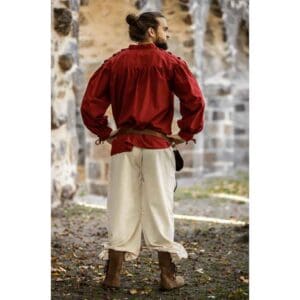 Adrian Medieval Lace-Up Shirt - Red