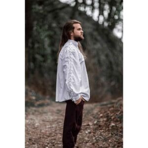 Adrian Medieval Lace-Up Shirt - White