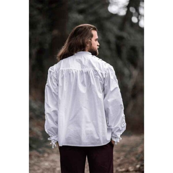 Adrian Medieval Lace-Up Shirt - White