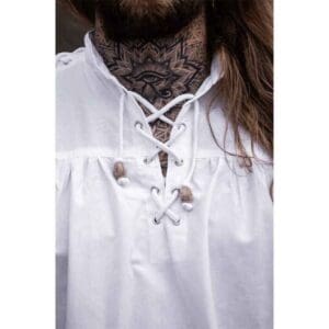 Adrian Medieval Lace-Up Shirt - White