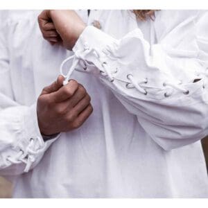 Adrian Medieval Lace-Up Shirt - White