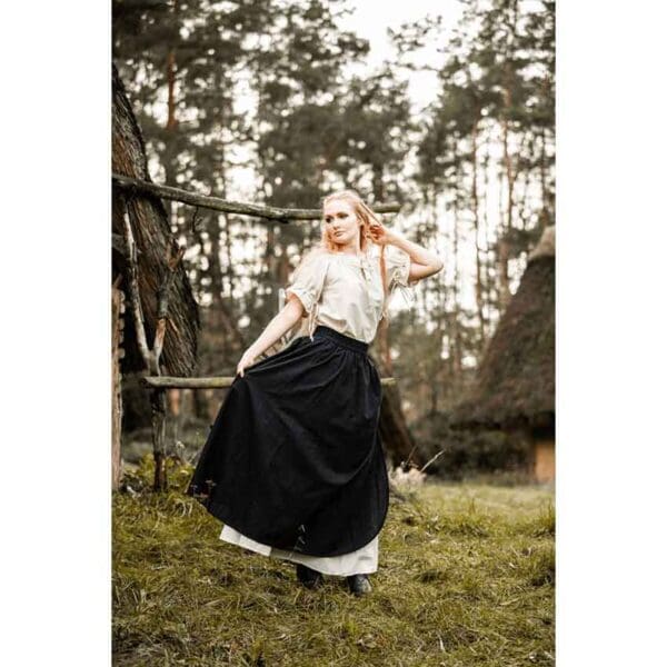 Elise Medieval Layered Skirt - Black/Natural