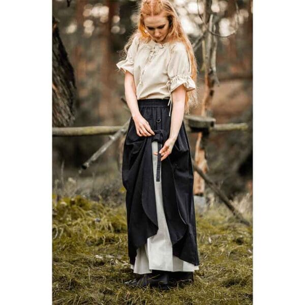 Elise Medieval Layered Skirt - Black/Natural