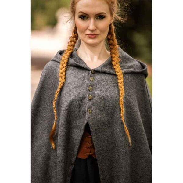 Lady Heidi Medieval Cloak - Grey