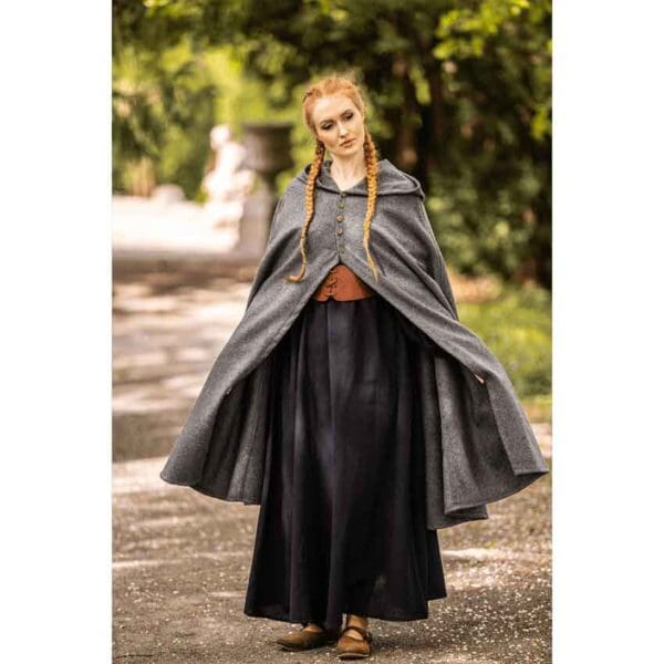 Lady Heidi Medieval Cloak - Grey