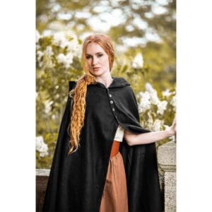 Lady Heidi Medieval Cloak - Black