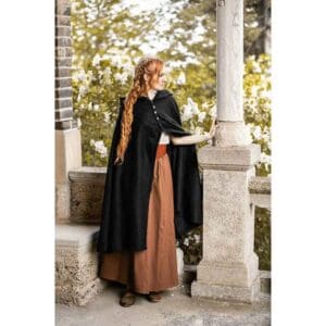 Lady Heidi Medieval Cloak - Black
