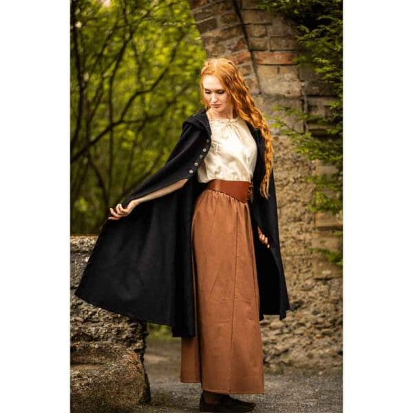 Lady Heidi Medieval Cloak - Black