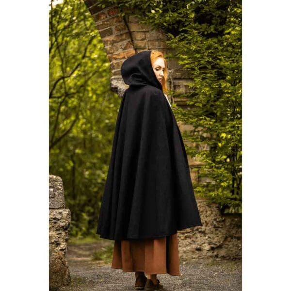Lady Heidi Medieval Cloak - Black