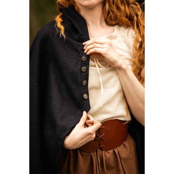 Lady Heidi Medieval Cloak - Black