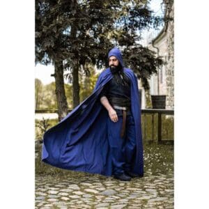 Gunnar Medieval Cotton Cloak - Blue