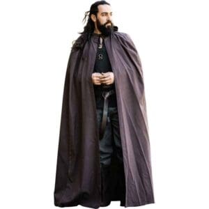 Gunnar Medieval Cotton Cloak - Dark Brown
