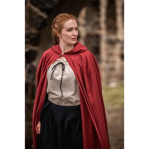Gunnar Medieval Cotton Cloak - Red