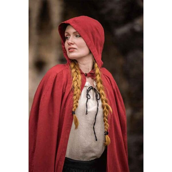 Gunnar Medieval Cotton Cloak - Red